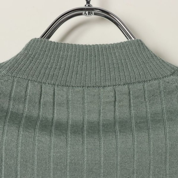 画像6: 【 40%OFF セール88,000円→52,800円】 BLAMINK ブラミンク カシミヤシルク18Gリブショートスリーブニット{7913-106-0205-OLV-BAS} (6)