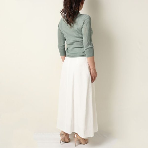 画像10: 【 40%OFF セール88,000円→52,800円】 BLAMINK ブラミンク カシミヤシルク18Gリブショートスリーブニット{7913-106-0205-OLV-BAS} (10)