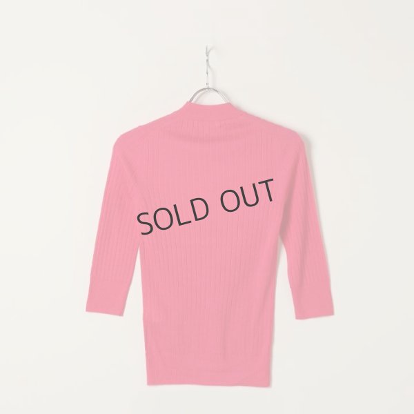 画像7: {SOLD}BLAMINK ブラミンク カシミヤシルク18Gリブショートスリーブニット{7913-106-0205-PNK-BAS} (7)