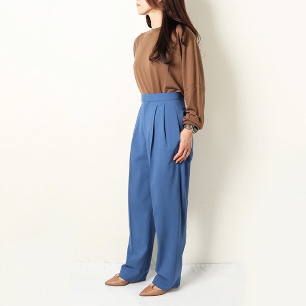 画像6: 【 40%OFF セール77,000円→46,200円】 BLAMINK ブラミンク ウールタックテーパードパンツ{7914-299-0181-ROYAL-BJA} (6)