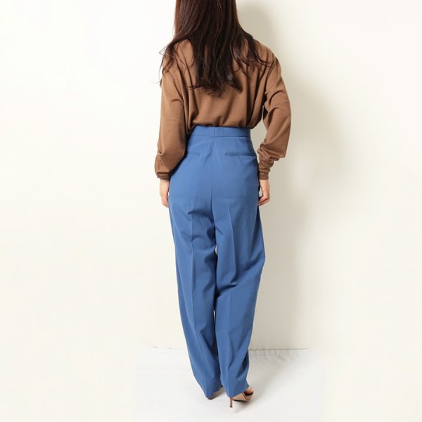画像7: 【 40%OFF セール77,000円→46,200円】 BLAMINK ブラミンク ウールタックテーパードパンツ{7914-299-0181-ROYAL-BJA} (7)