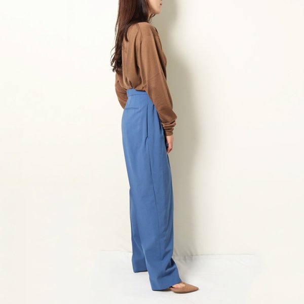 画像8: 【 40%OFF セール77,000円→46,200円】 BLAMINK ブラミンク ウールタックテーパードパンツ{7914-299-0181-ROYAL-BJA} (8)