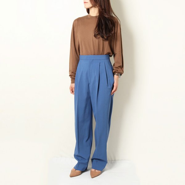 画像9: 【 40%OFF セール77,000円→46,200円】 BLAMINK ブラミンク ウールタックテーパードパンツ{7914-299-0181-ROYAL-BJA} (9)