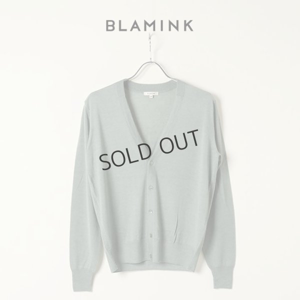 画像1: {SOLD}BLAMINK ブラミンク カシミヤシルク18G　Vネックカーディガン{7915-106-0032-OLV-BAS} (1)