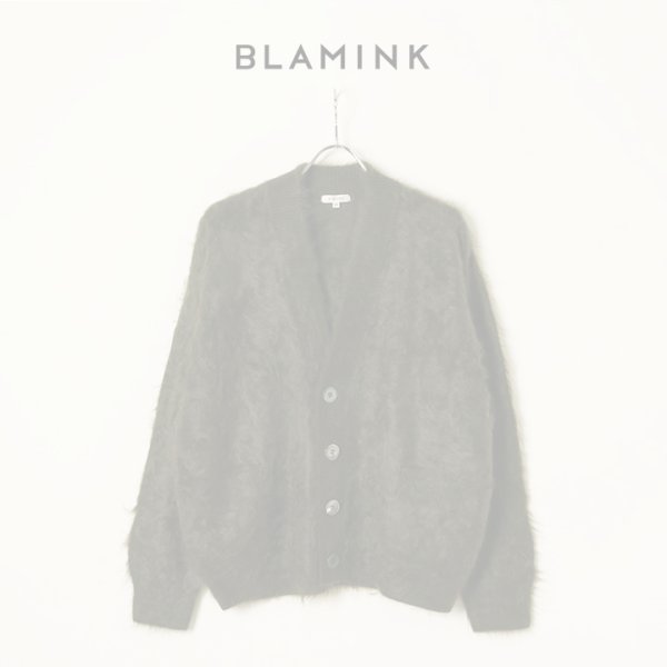 画像1:  {SOLD} BLAMINK ブラミンク PRE 7GカシミヤファーVネックカーディガン{7915-299-0049-OLV-BBA} (1)