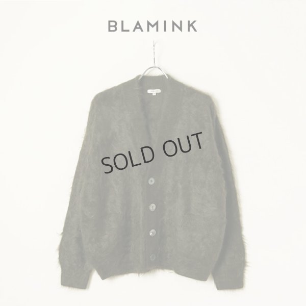 画像1: {SOLD}BLAMINK ブラミンク PRE 7GカシミヤファーVネックカーディガン{7915-299-0049-OLV-BBA} (1)