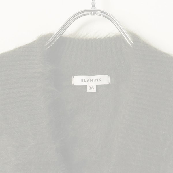画像2:  {SOLD} BLAMINK ブラミンク PRE 7GカシミヤファーVネックカーディガン{7915-299-0049-OLV-BBA} (2)