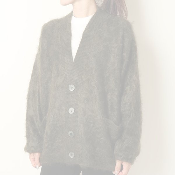 画像10:  {SOLD} BLAMINK ブラミンク PRE 7GカシミヤファーVネックカーディガン{7915-299-0049-OLV-BBA} (10)