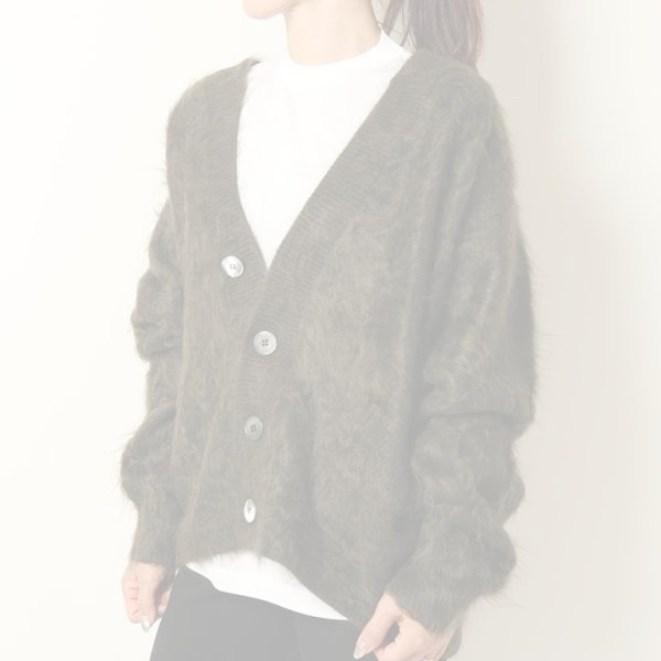画像11:  {SOLD} BLAMINK ブラミンク PRE 7GカシミヤファーVネックカーディガン{7915-299-0049-OLV-BBA} (11)
