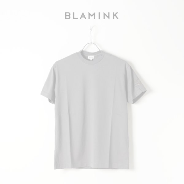 画像1:  {SOLD} 【Regular item】BLAMINK ブラミンク コットンクルーネック刺繍ショートスリーブTシャツ{7917-222-0010-GRY-BJS} (1)