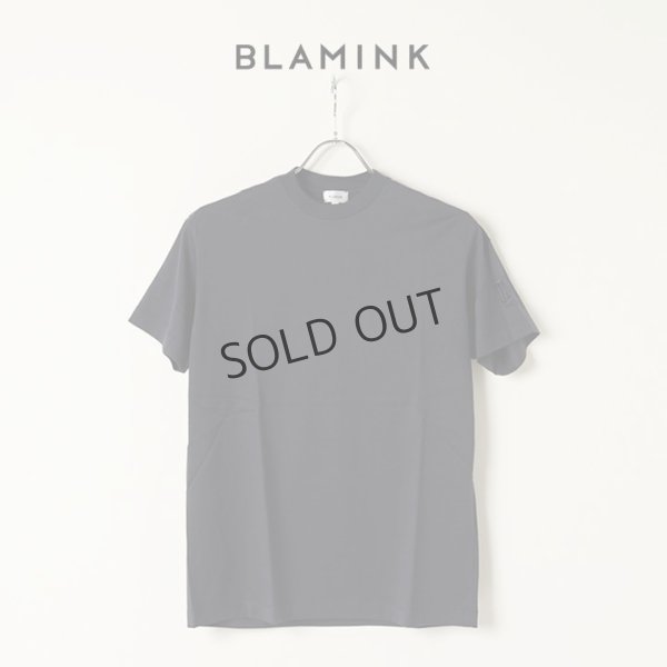 画像1: {SOLD}BLAMINK ブラミンク コットンクルーネック刺繍ショートスリーブTシャツ{7917-222-0010-NVY-BAS} (1)