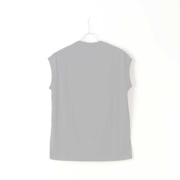 画像2:  {SOLD} 【Regular item】BLAMINK ブラミンク コットンクルーネック刺繍ノースリーブTシャツ{7917-222-0011-BLK-BJS} (2)