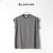 画像1: {SOLD}【Regular item】BLAMINK ブラミンク コットンクルーネック刺繍ノースリーブTシャツ{7917-222-0011-GRY-BJS} (1)