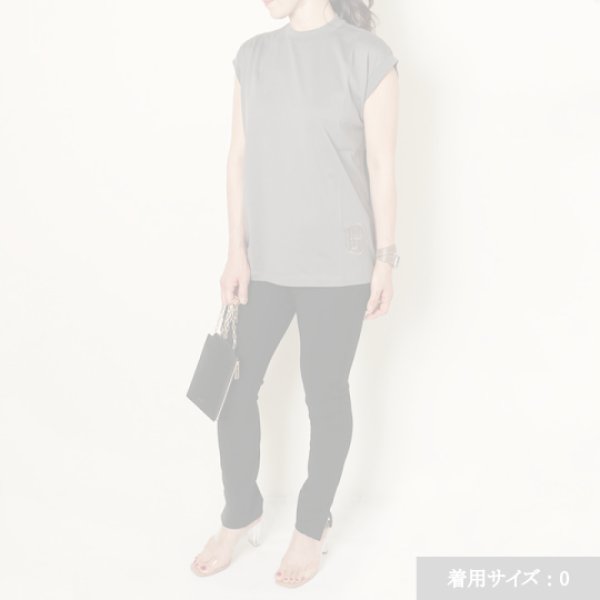 画像9:  {SOLD} 【Regular item】BLAMINK ブラミンク コットンクルーネック刺繍ノースリーブTシャツ{7917-222-0011-GRY-BJS} (9)