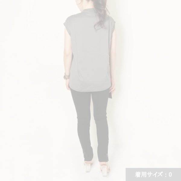 画像11:  {SOLD} 【Regular item】BLAMINK ブラミンク コットンクルーネック刺繍ノースリーブTシャツ{7917-222-0011-GRY-BJS} (11)