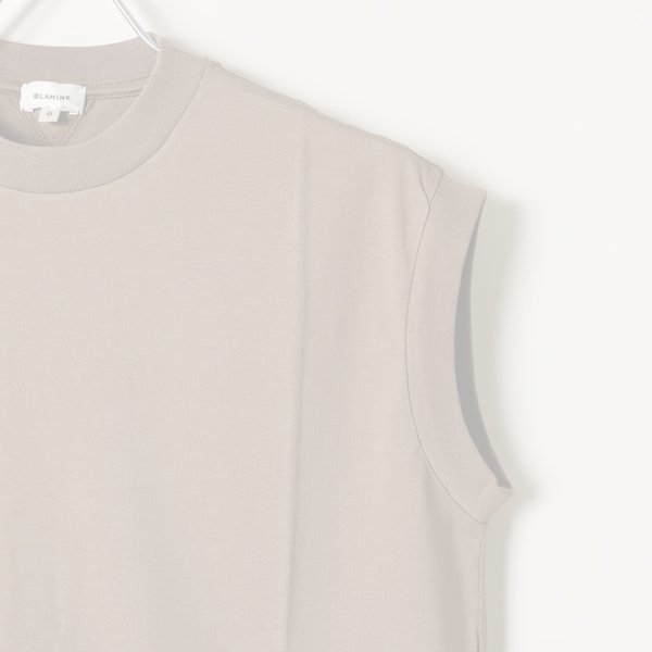 画像3:  {SOLD} 【Regular item】BLAMINK ブラミンク コットンクルーネック刺繍ノースリーブTシャツ{7917-222-0011-MOCA-BAS} (3)