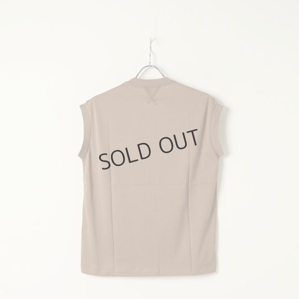 画像6: {SOLD}【Regular item】BLAMINK ブラミンク コットンクルーネック刺繍ノースリーブTシャツ{7917-222-0011-MOCA-BAS} (6)