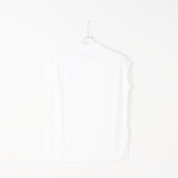 画像2:  {SOLD} 【Regular item】BLAMINK ブラミンク コットンクルーネック刺繍ノースリーブTシャツ{7917-222-0011-WHT-BJS} (2)