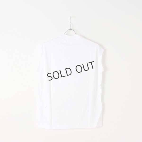 画像2: {SOLD}【Regular item】BLAMINK ブラミンク コットンクルーネック刺繍ノースリーブTシャツ{7917-222-0011-WHT-BJS} (2)