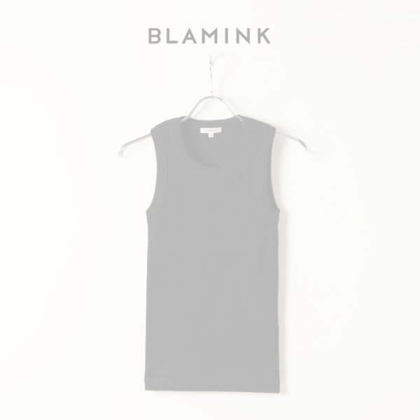 画像1:  {SOLD} BLAMINK ブラミンク コットンリブノースリーブカットソー{7917-299-0020-BLK-BAS} (1)