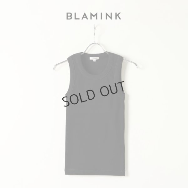 画像1: {SOLD}BLAMINK ブラミンク コットンリブノースリーブカットソー{7917-299-0020-BLK-BAS} (1)