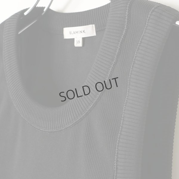 画像4: {SOLD}BLAMINK ブラミンク コットンリブノースリーブカットソー{7917-299-0020-BLK-BAS} (4)