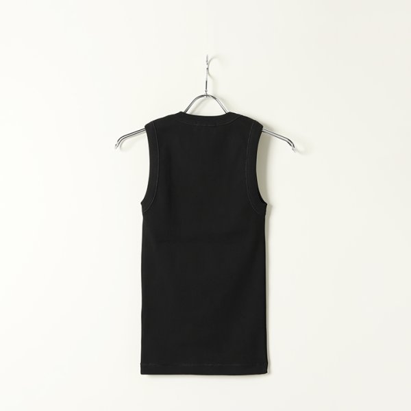 画像5: 【 20%OFF セール19,800円→15,840円】 BLAMINK ブラミンク コットンリブノースリーブカットソー{7917-299-0020-BLK-BAS} (5)