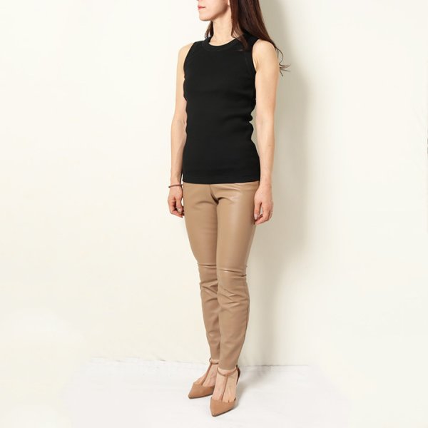 画像11: 【 20%OFF セール19,800円→15,840円】 BLAMINK ブラミンク コットンリブノースリーブカットソー{7917-299-0020-BLK-BAS} (11)