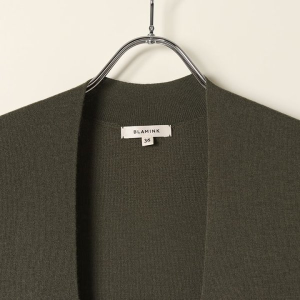 画像2: 【 40%OFF セール99,000円→59,400円】 BLAMINK ブラミンク カシミヤハイツイストVネックベスト{7918-230-0060-OLV-BAA} (2)
