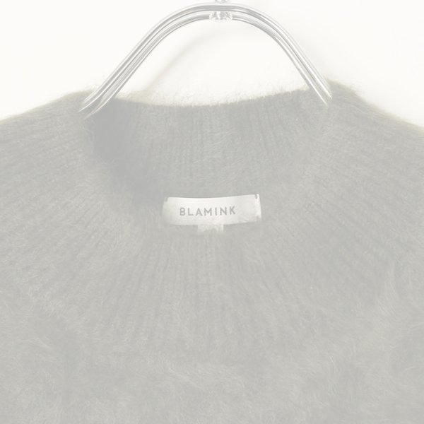 画像2:  {SOLD} BLAMINK ブラミンク PRE 7Gカシミヤファーノースリーブニット{7918-299-0069-OLV-BBA} (2)