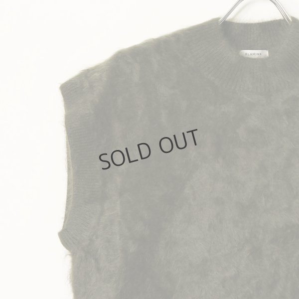 画像3: {SOLD}BLAMINK ブラミンク PRE 7Gカシミヤファーノースリーブニット{7918-299-0069-OLV-BBA} (3)