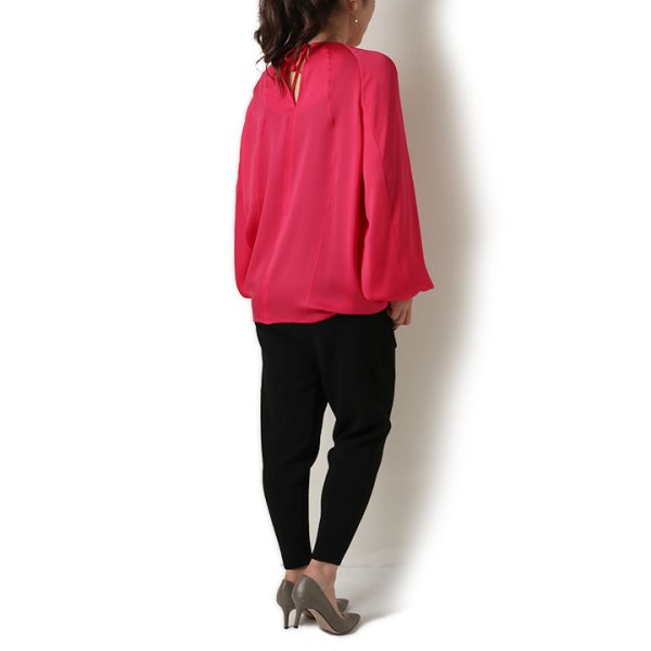 画像9: 【 40%OFF セール88,000円→52,800円】 BLAMINK ブラミンク シルクバックリボンロングスリーブブラウス{7921-230-0134-PINK-BJA} (9)