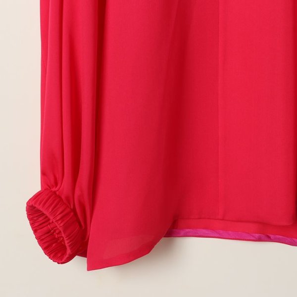 画像3: 【 40%OFF セール88,000円→52,800円】 BLAMINK ブラミンク シルクバックリボンロングスリーブブラウス{7921-230-0134-PINK-BJA} (3)