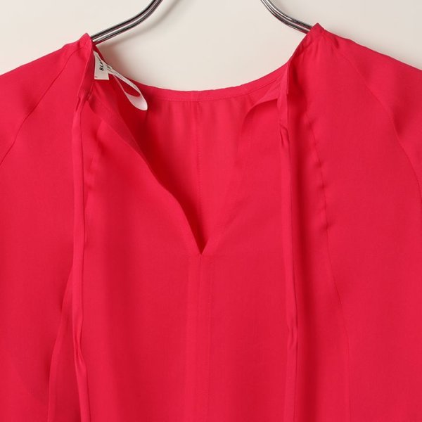 画像6: 【 40%OFF セール88,000円→52,800円】 BLAMINK ブラミンク シルクバックリボンロングスリーブブラウス{7921-230-0134-PINK-BJA} (6)