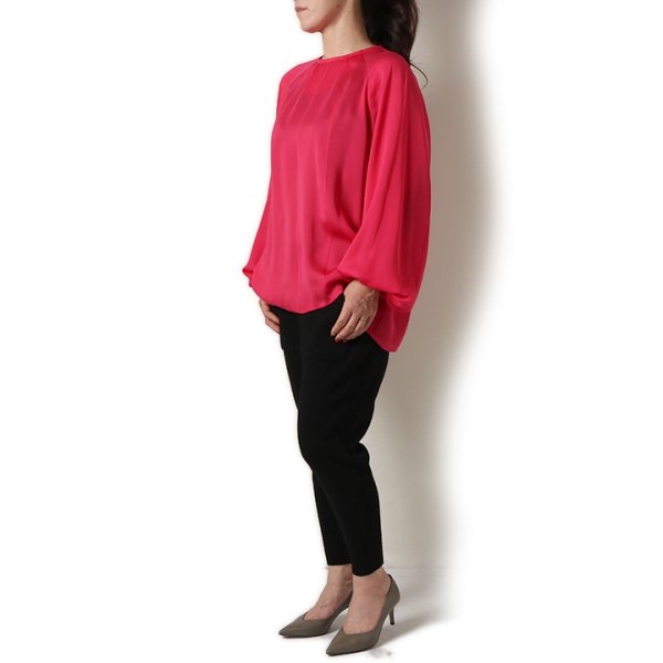 画像8: 【 40%OFF セール88,000円→52,800円】 BLAMINK ブラミンク シルクバックリボンロングスリーブブラウス{7921-230-0134-PINK-BJA} (8)