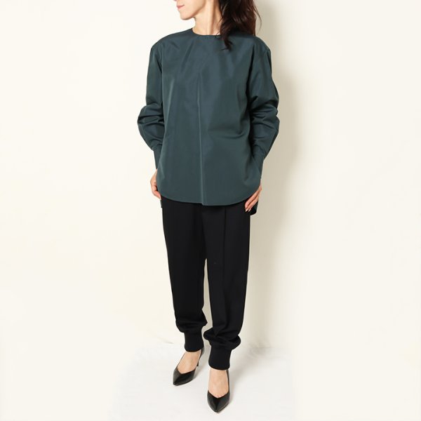 画像10: 【 40%OFF セール93,500円→56,100円】 BLAMINK ブラミンク コットンシルクバックジップブラウス{7921-230-0159-GRN-BAA} (10)