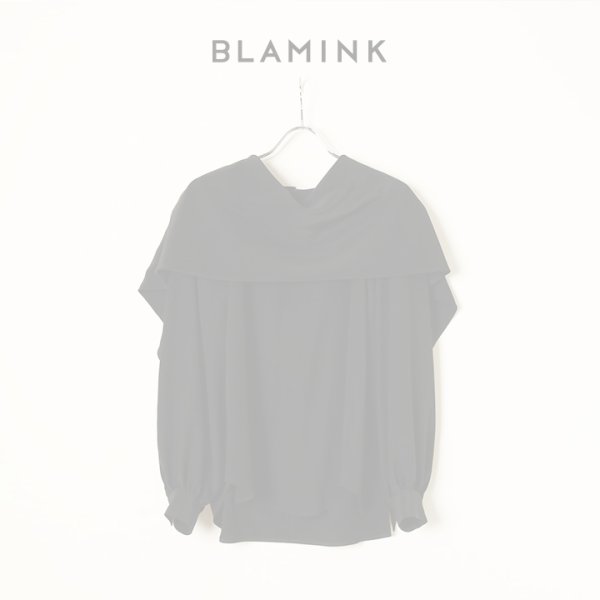 画像1:  {SOLD} BLAMINK ブラミンク PRE シルクスカーフロングスリーブブラウス{7921-230-0204-BLK-BBA} (1)
