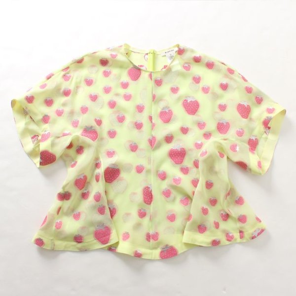 画像3: 【 40%OFF セール93,500円→56,100円】 BLAMINK ブラミンク シルクポリエステル ストロベリークルーネックブラウス{7921-299-0066-PNK-AIS} (3)