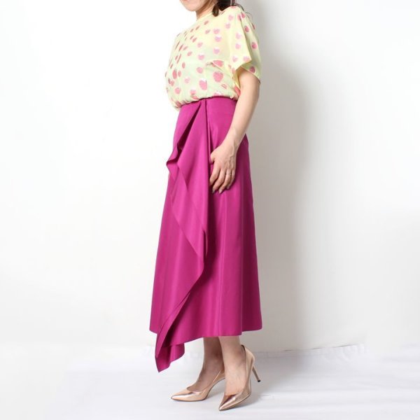 画像12: 【 40%OFF セール93,500円→56,100円】 BLAMINK ブラミンク シルクポリエステル ストロベリークルーネックブラウス{7921-299-0066-PNK-AIS} (12)