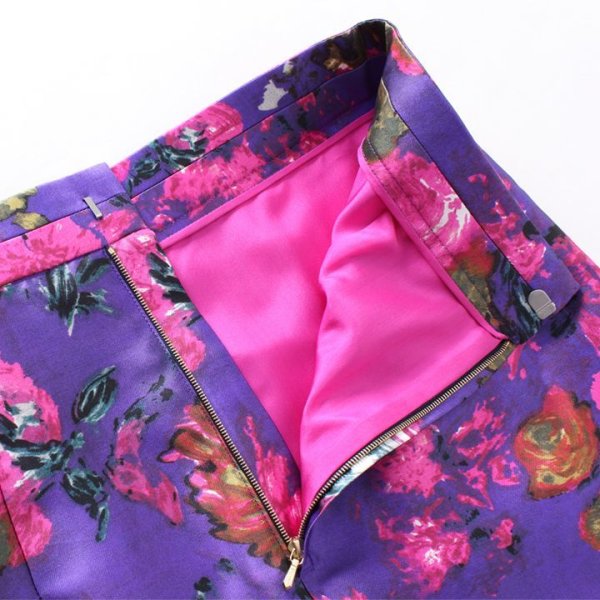 画像8: 【 40%OFF セール132,000円→79,200円】 BLAMINK ブラミンク シルク フラワープリント ラッフルスカート{-AHA} (8)