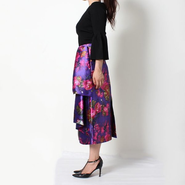 画像15: 【 40%OFF セール132,000円→79,200円】 BLAMINK ブラミンク シルク フラワープリント ラッフルスカート{-AHA} (15)