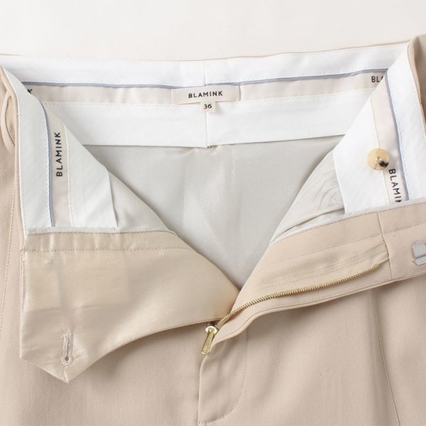 画像7: 【 40%OFF セール93,500円→56,100円】 BLAMINK ブラミンク ウールコットン ロングトラペーズスカート{7924-230-0136-BEG-AIS} (7)