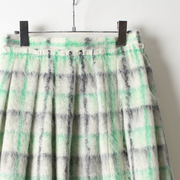 画像3: 【 40%OFF セール165,000円→99,000円】 BLAMINK ブラミンク モヘヤウールシャギーチェック ギャザースカート{7924-230-0168-OFF WHITE-AIA} (3)