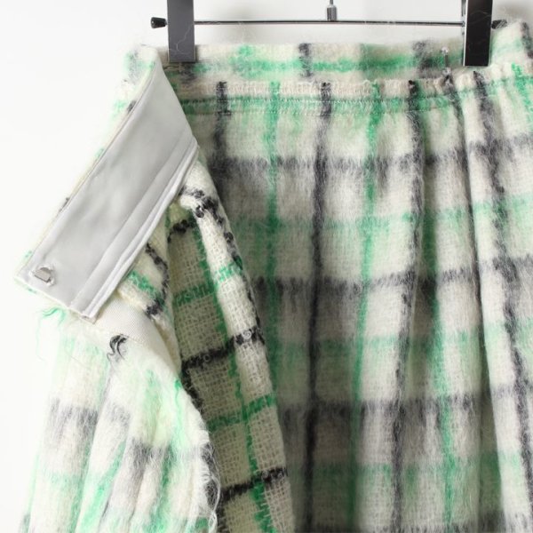 画像6: 【 40%OFF セール165,000円→99,000円】 BLAMINK ブラミンク モヘヤウールシャギーチェック ギャザースカート{7924-230-0168-OFF WHITE-AIA} (6)