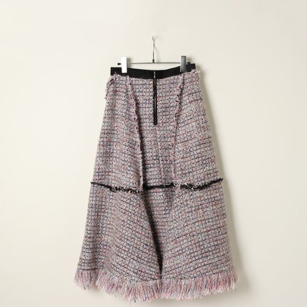 画像6: 【 40%OFF セール198,000円→118,800円】 BLAMINK ブラミンク ツイードフリンジスカート{7924-230-0236-PNK-BJA} (6)