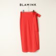画像1: BLAMINK ブラミンク レーヨンストライプラップスカート{7924-230-0250-RED-BAS} (1)