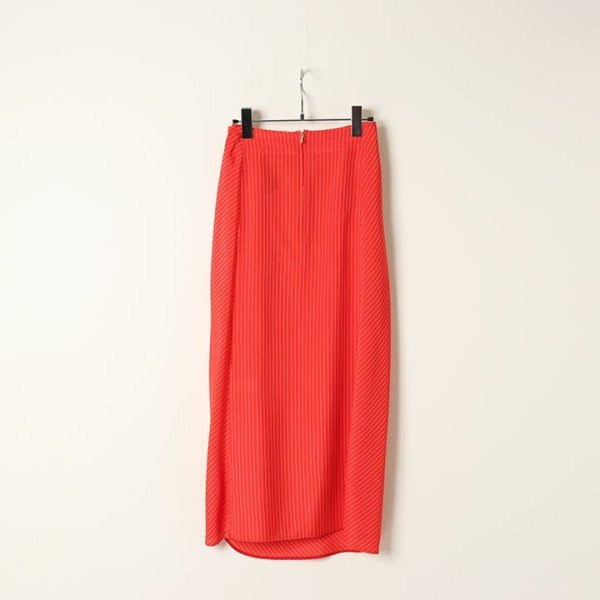 画像8: 【 40%OFF セール88,000円→52,800円】 BLAMINK ブラミンク レーヨンストライプラップスカート{7924-230-0250-RED-BAS} (8)