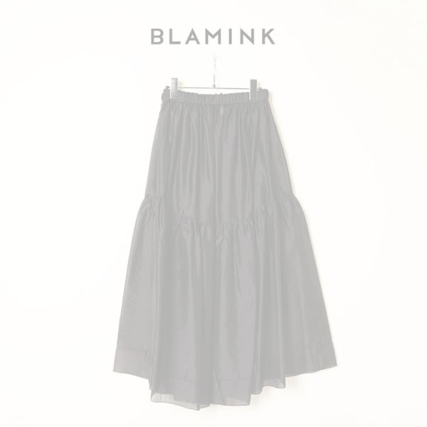 画像1:  {SOLD} BLAMINK ブラミンク FALL シルクギャザー ロングスカート{7924-230-0326-BLK-BBA} (1)