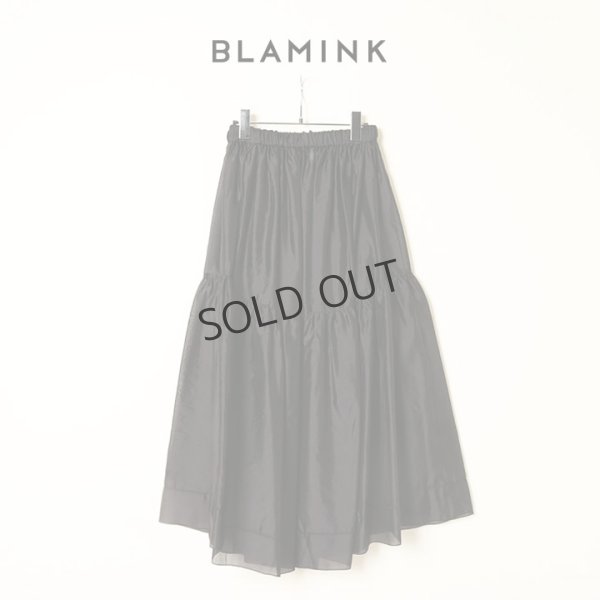 画像1: {SOLD}BLAMINK ブラミンク FALL シルクギャザー ロングスカート{7924-230-0326-BLK-BBA} (1)