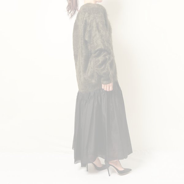 画像7:  {SOLD} BLAMINK ブラミンク FALL シルクギャザー ロングスカート{7924-230-0326-BLK-BBA} (7)